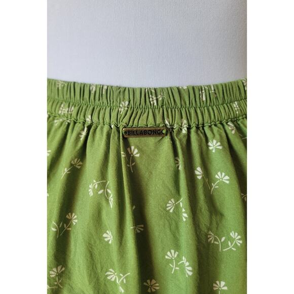Billabong Women S Skirt Green Floral Casual Boho Lightweight Dainty Vacation💚 - Picture 5 of 12